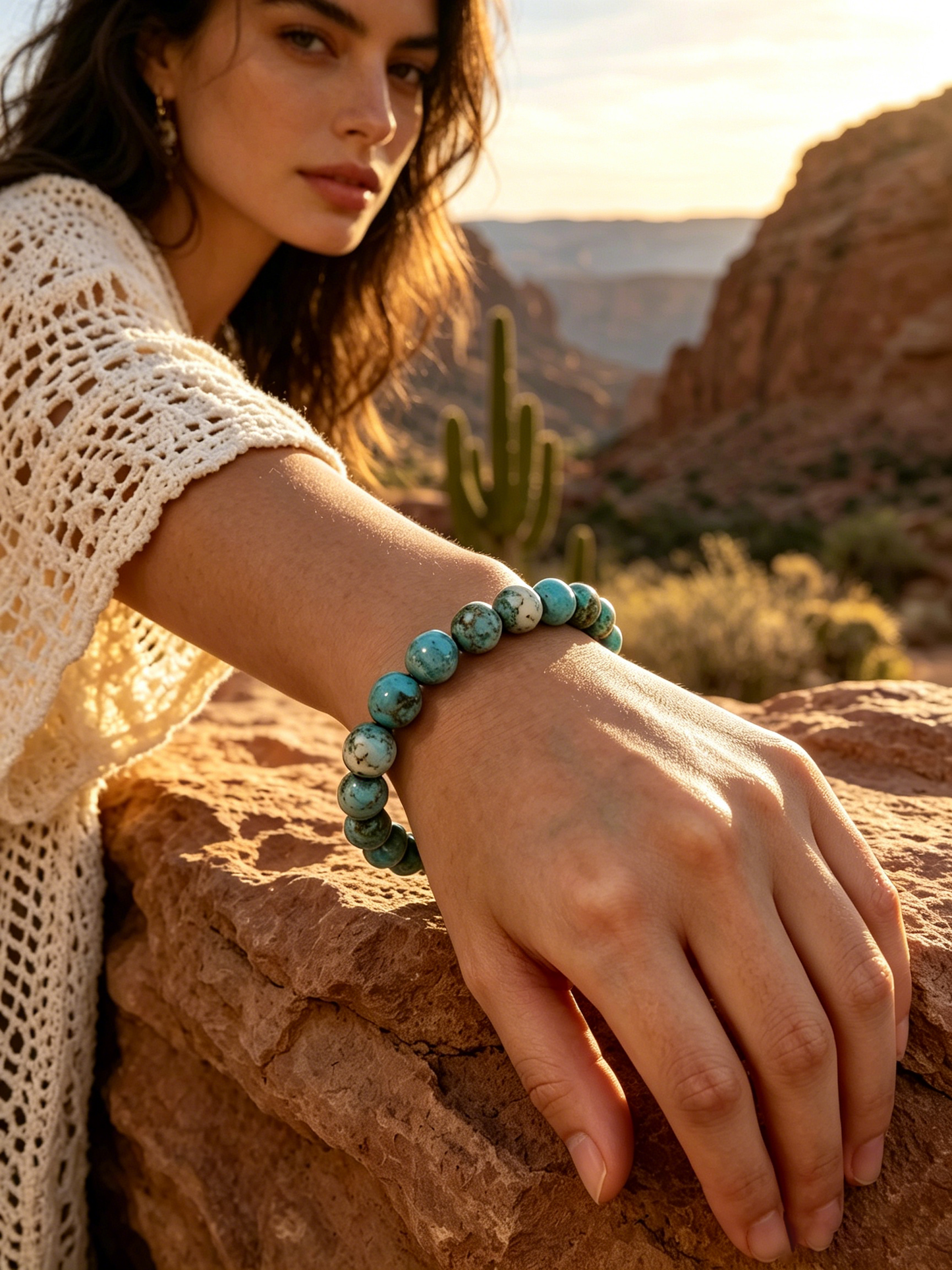Turquoise Bliss Unisex Stacking Bracelet | Bohemian Natural Stone & Blue Beads
