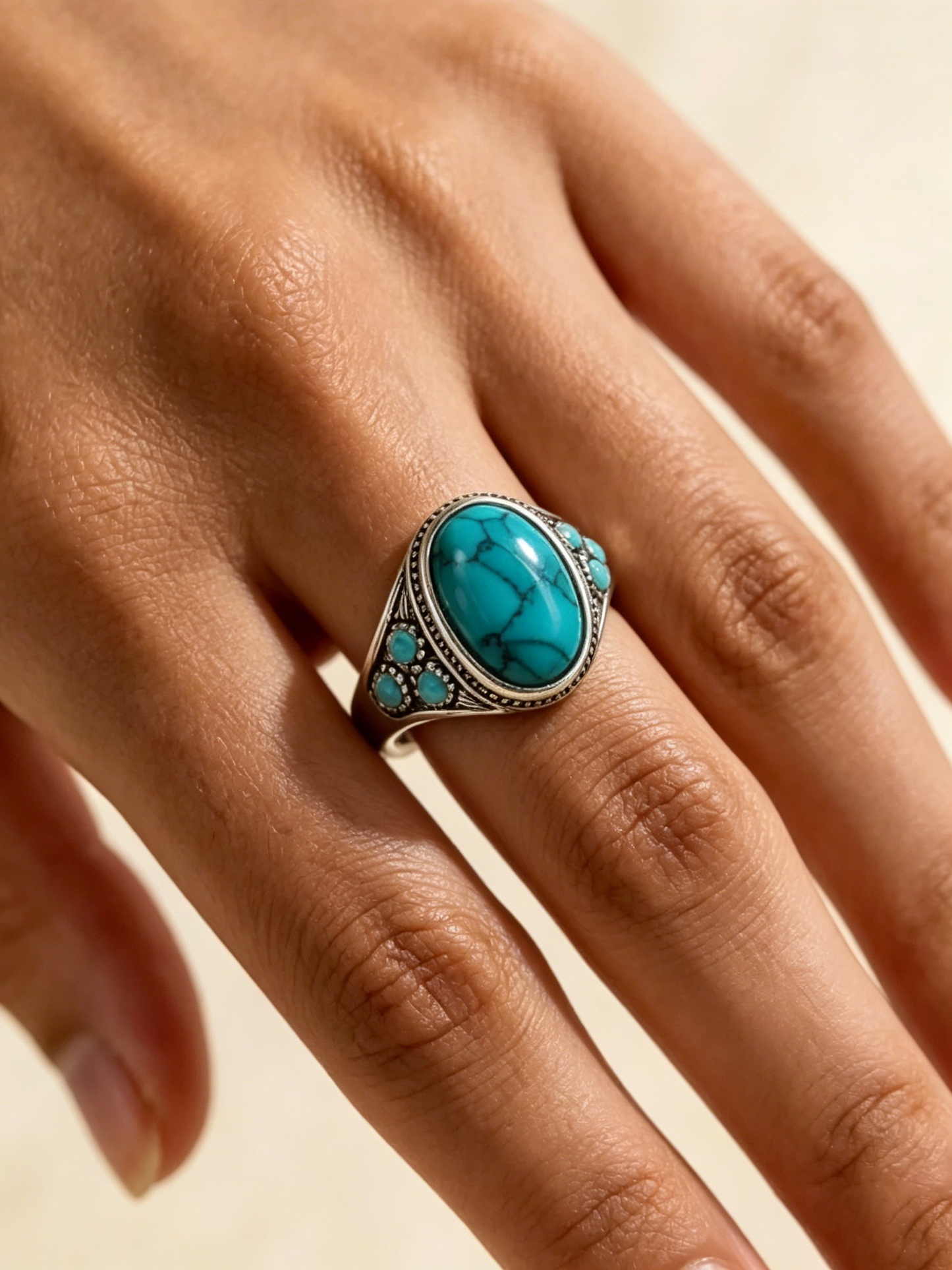 Turquoise Dream Ring | Silver-Plated Boho Gemstone Jewelry for Women