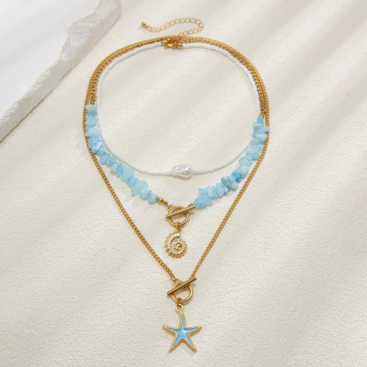 Boho Gold Layered Necklace Set