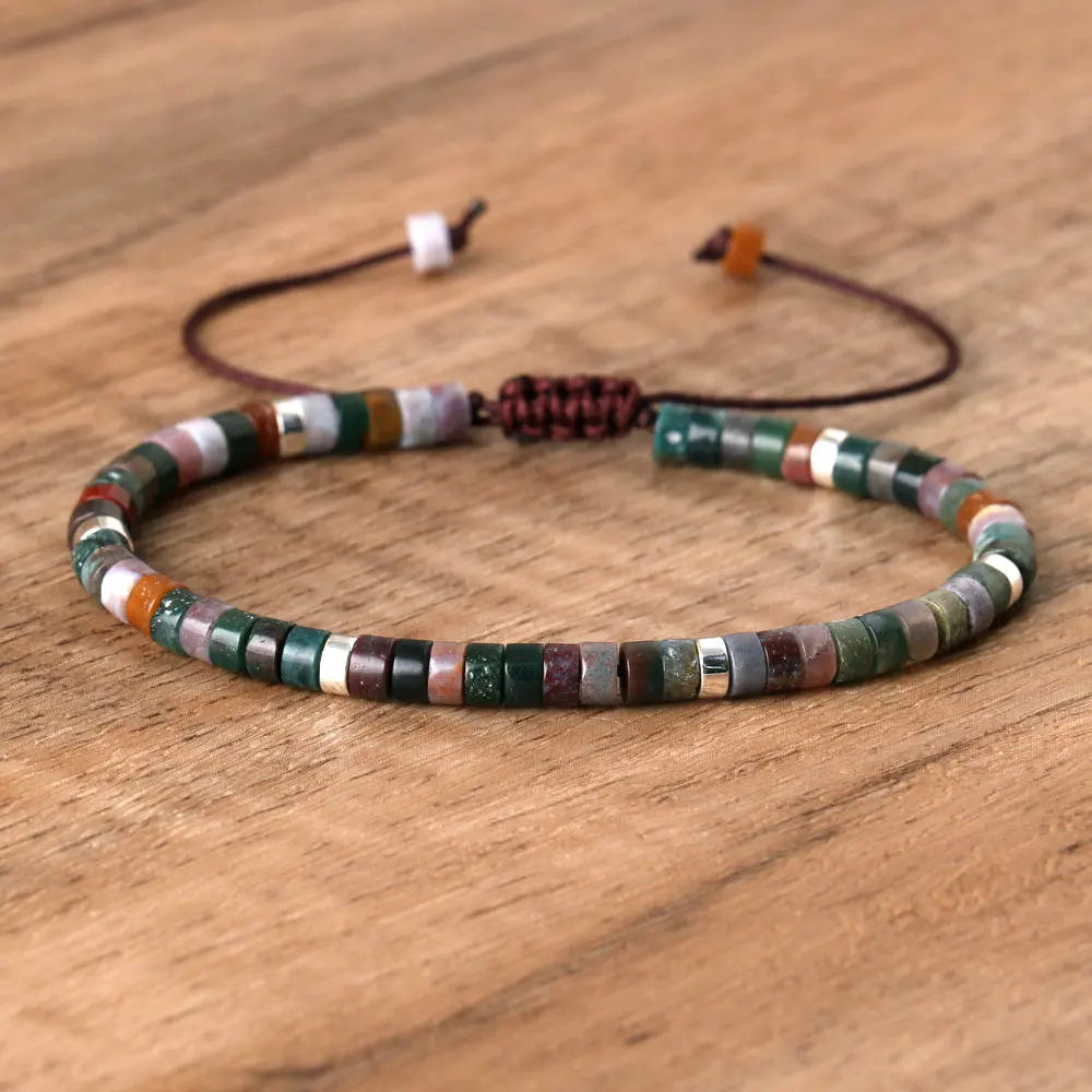 Boho Bliss Natural Stone Beaded Bracelet | Adjustable Gemstone Jewelry for Effortless Style