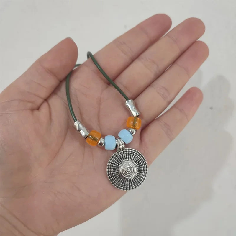 Bohemian Turquoise Beaded Pendant Necklace