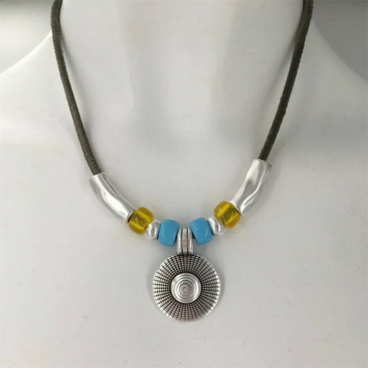 Bohemian Turquoise Beaded Pendant Necklace
