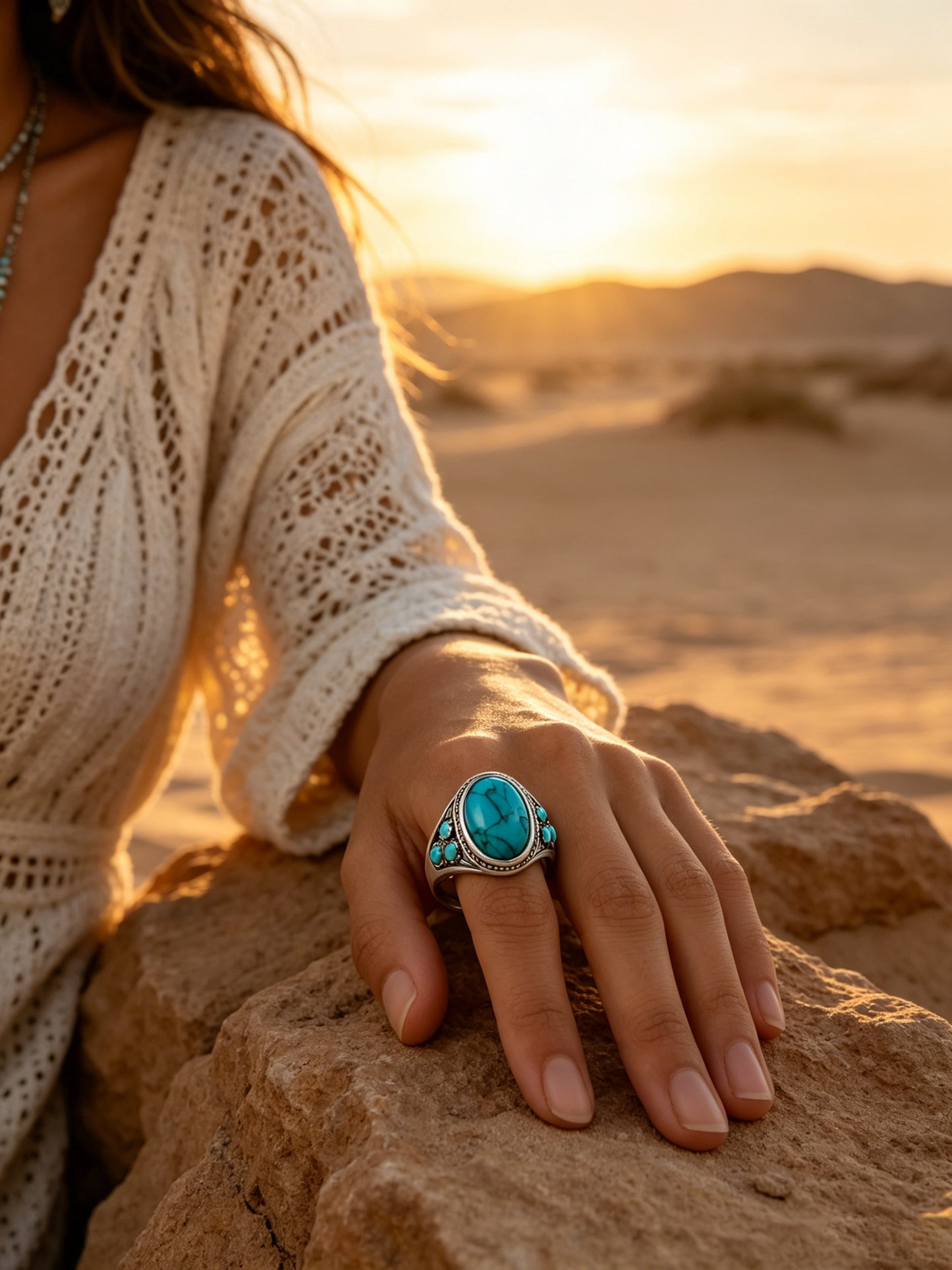 Turquoise Dream Ring | Silver-Plated Boho Gemstone Jewelry for Women