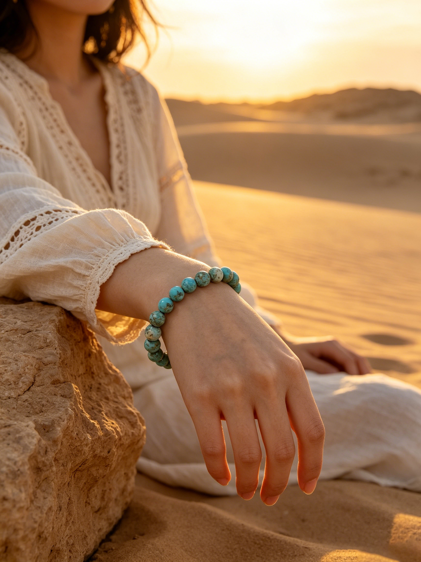 Turquoise Bliss Unisex Stacking Bracelet | Bohemian Natural Stone & Blue Beads