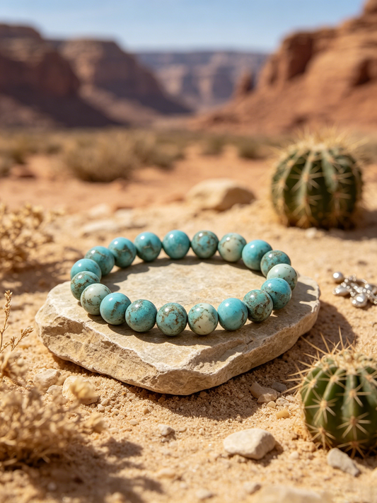 Turquoise Bliss Unisex Stacking Bracelet | Bohemian Natural Stone & Blue Beads
