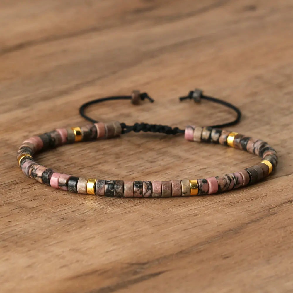 Boho Bliss Natural Stone Beaded Bracelet | Adjustable Gemstone Jewelry for Effortless Style