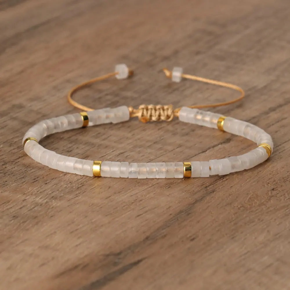 Boho Bliss Natural Stone Beaded Bracelet | Adjustable Gemstone Jewelry for Effortless Style