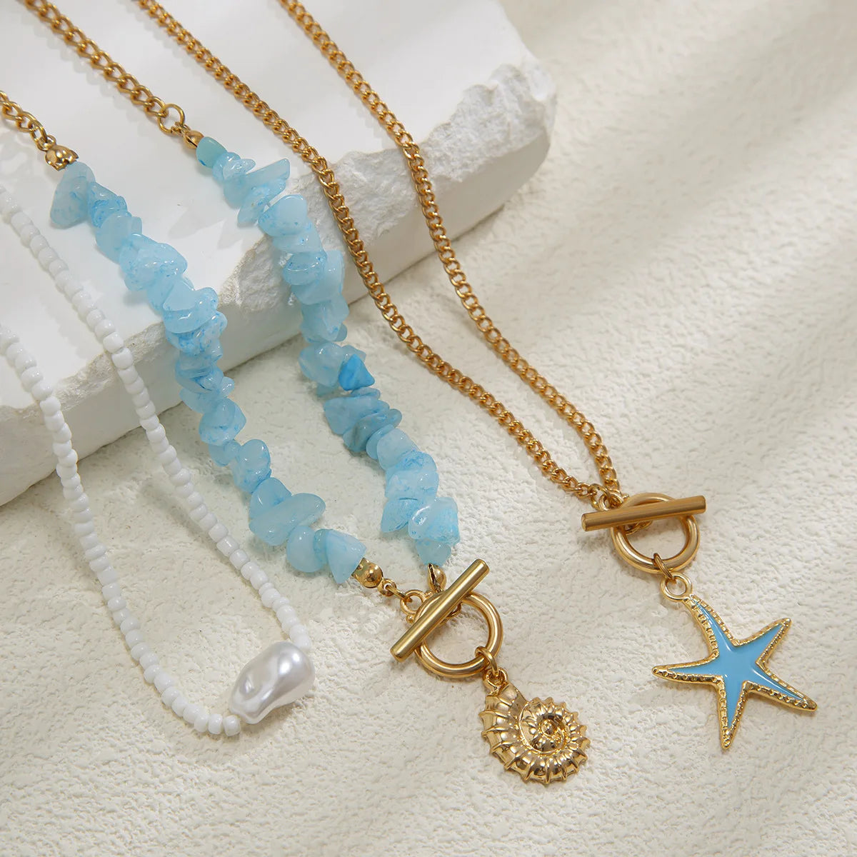 Boho Gold Layered Necklace Set