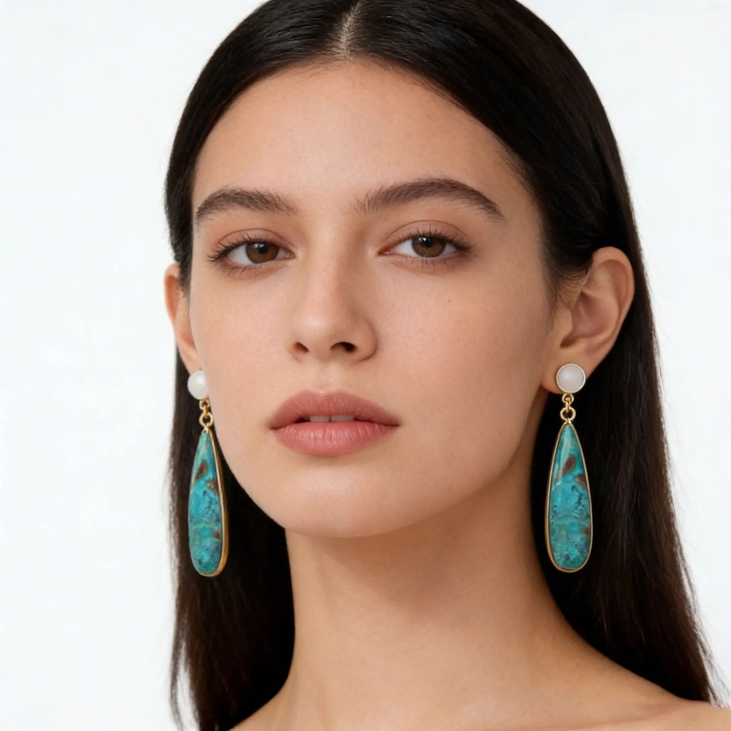 Turquoise Teardrop Earrings | Bohemian Vintage Dangle Earrings for Women