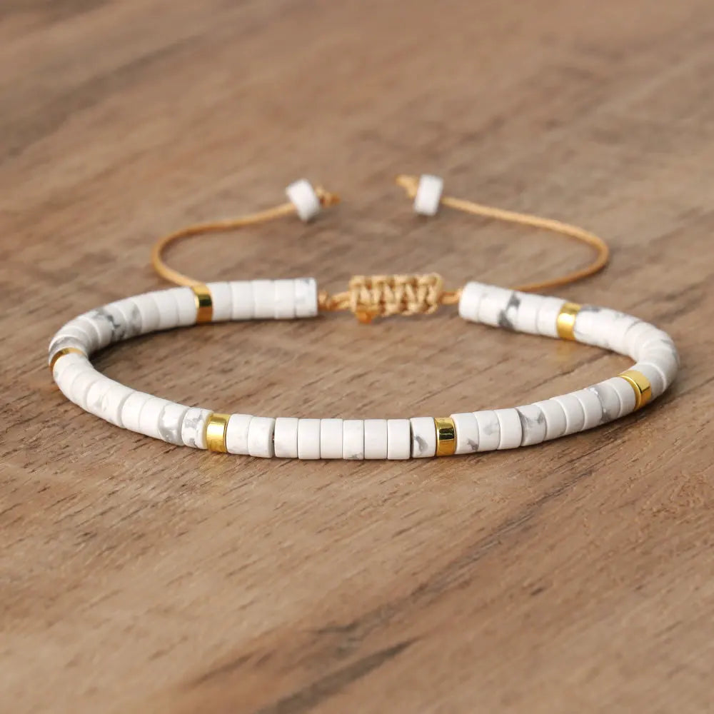 Boho Bliss Natural Stone Beaded Bracelet | Adjustable Gemstone Jewelry for Effortless Style