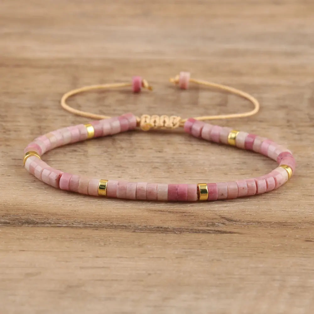 Boho Bliss Natural Stone Beaded Bracelet | Adjustable Gemstone Jewelry for Effortless Style