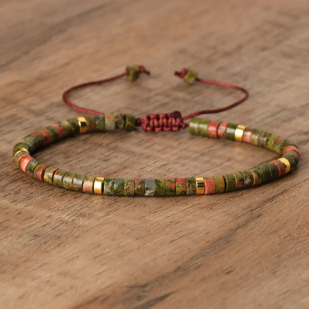 Boho Bliss Natural Stone Beaded Bracelet | Adjustable Gemstone Jewelry for Effortless Style