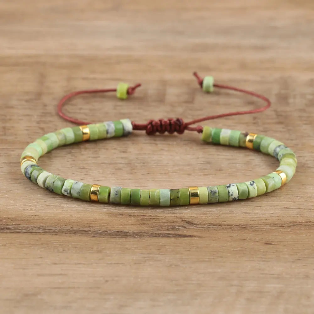 Boho Bliss Natural Stone Beaded Bracelet | Adjustable Gemstone Jewelry for Effortless Style