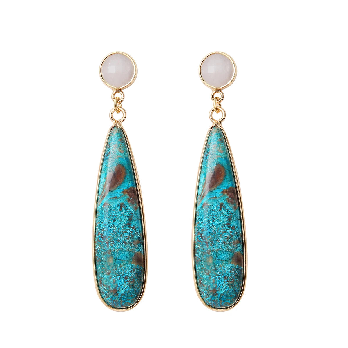 Turquoise Teardrop Earrings | Bohemian Vintage Dangle Earrings for Women