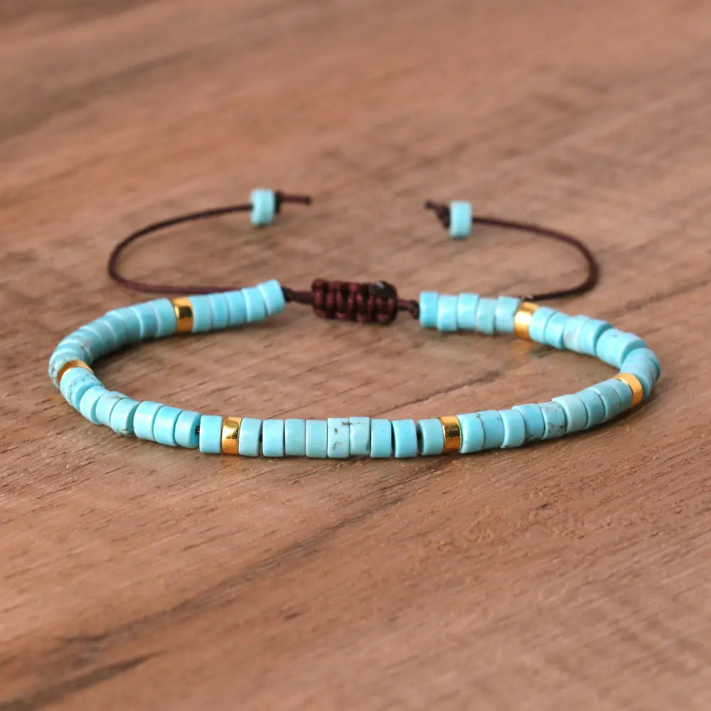 Boho Bliss Natural Stone Beaded Bracelet | Adjustable Gemstone Jewelry for Effortless Style