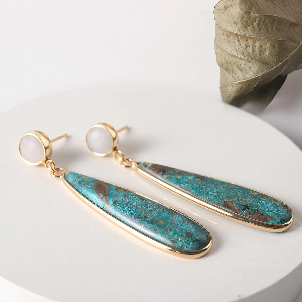 Turquoise Teardrop Earrings | Bohemian Vintage Dangle Earrings for Women