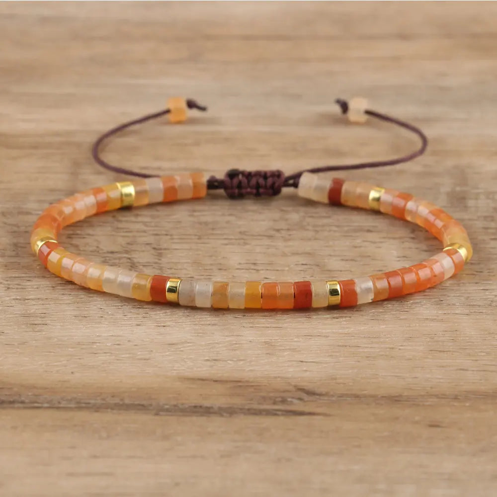 Boho Bliss Natural Stone Beaded Bracelet | Adjustable Gemstone Jewelry for Effortless Style