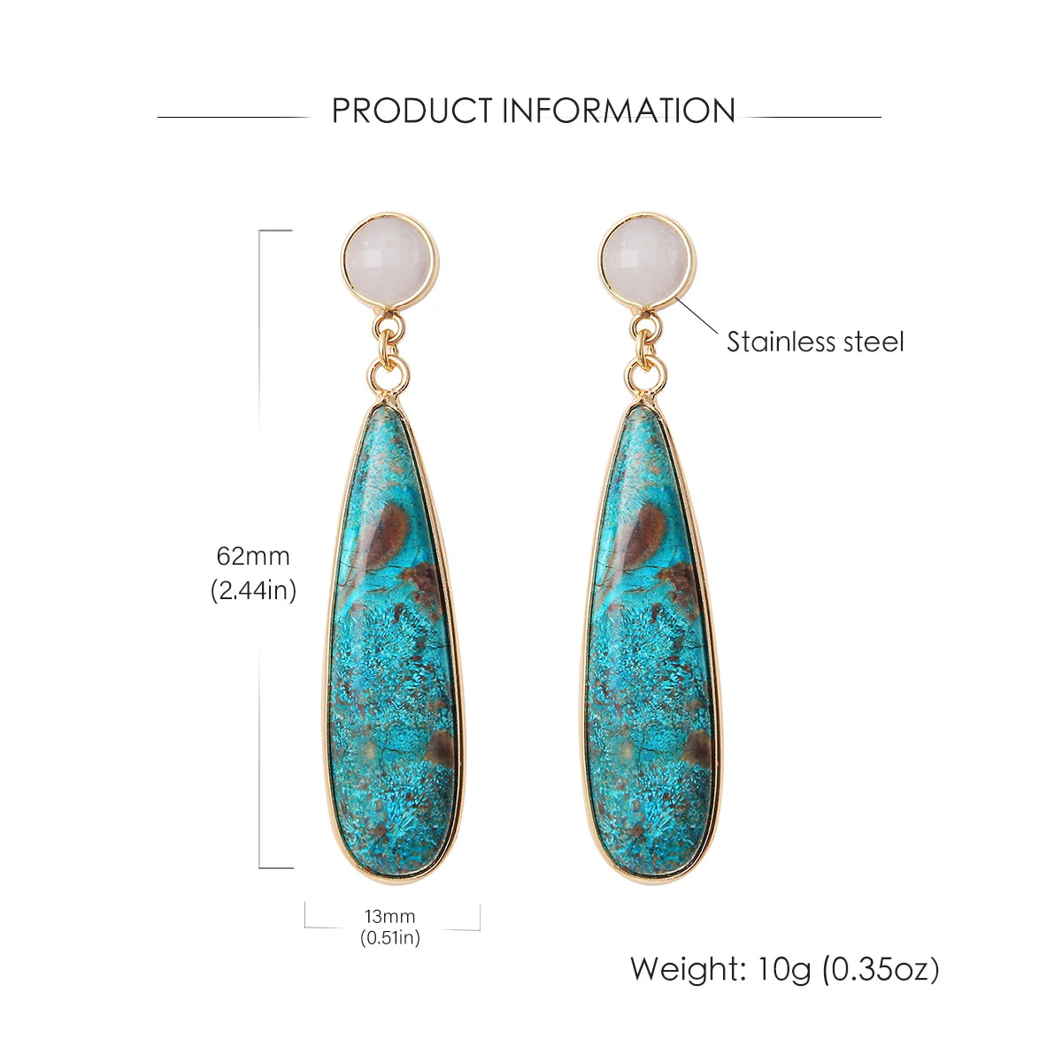 Turquoise Teardrop Earrings | Bohemian Vintage Dangle Earrings for Women