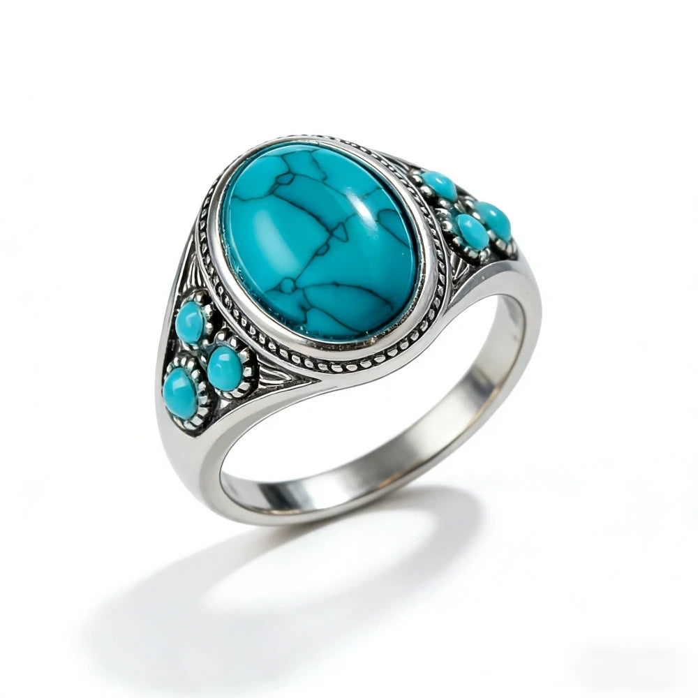 Turquoise Dream Ring | Silver-Plated Boho Gemstone Jewelry for Women