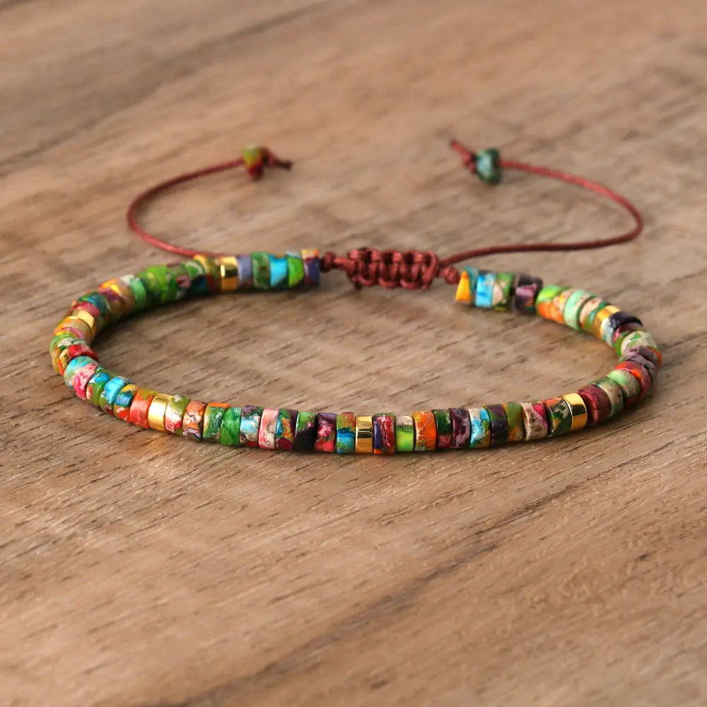 Boho Bliss Natural Stone Beaded Bracelet | Adjustable Gemstone Jewelry for Effortless Style