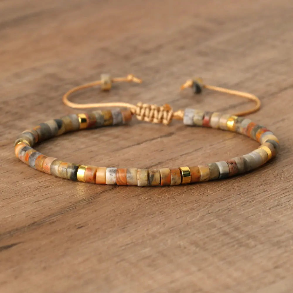 Boho Bliss Natural Stone Beaded Bracelet | Adjustable Gemstone Jewelry for Effortless Style