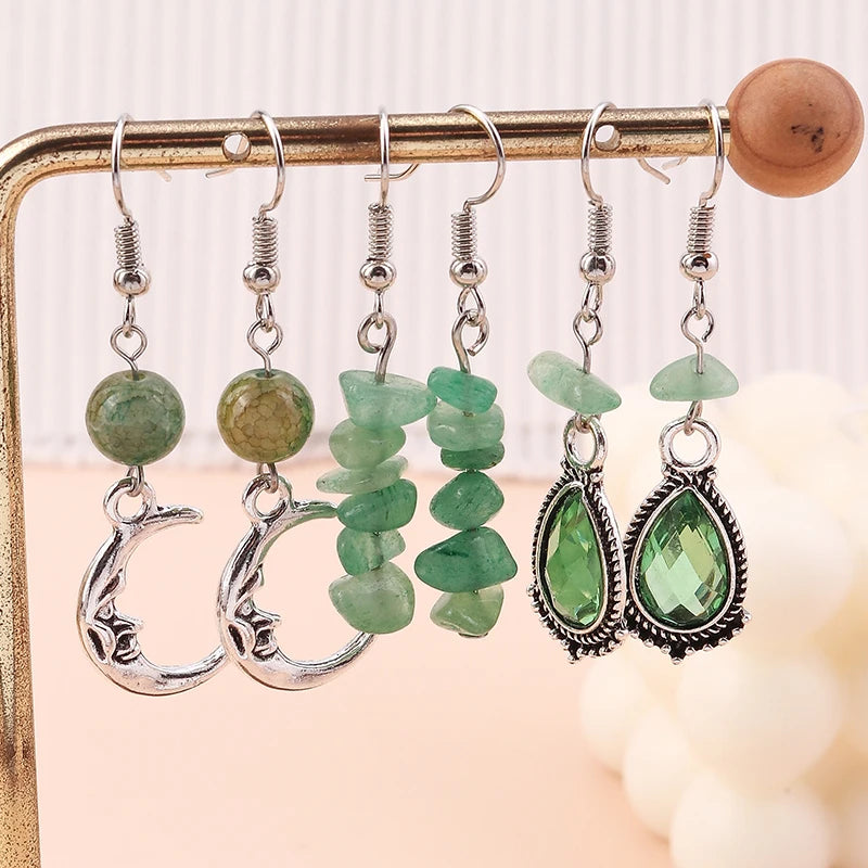 Vintage Turquoise Drop Earrings | Boho Silver Dangle Jewelry