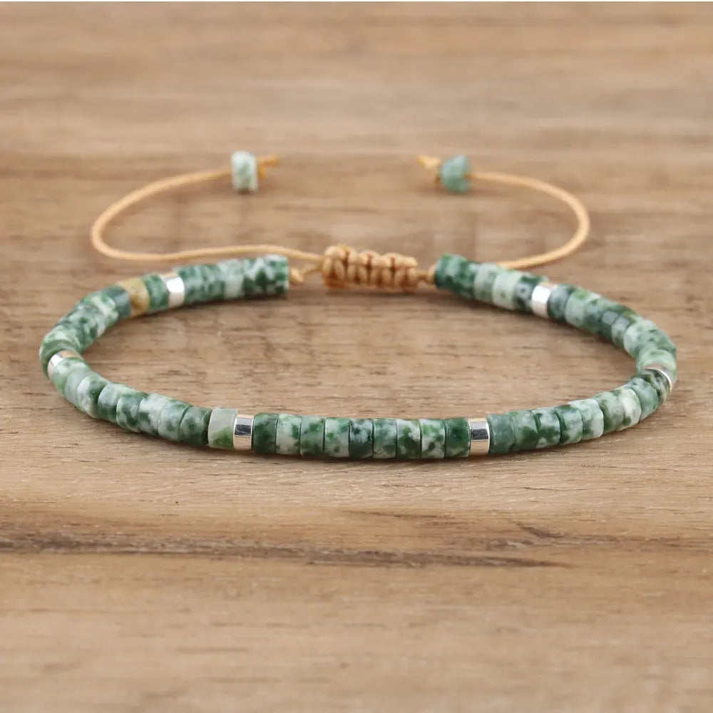Boho Bliss Natural Stone Beaded Bracelet | Adjustable Gemstone Jewelry for Effortless Style