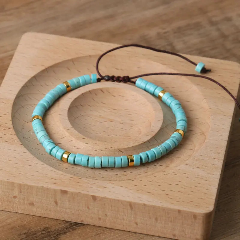 Boho Bliss Natural Stone Beaded Bracelet | Adjustable Gemstone Jewelry for Effortless Style