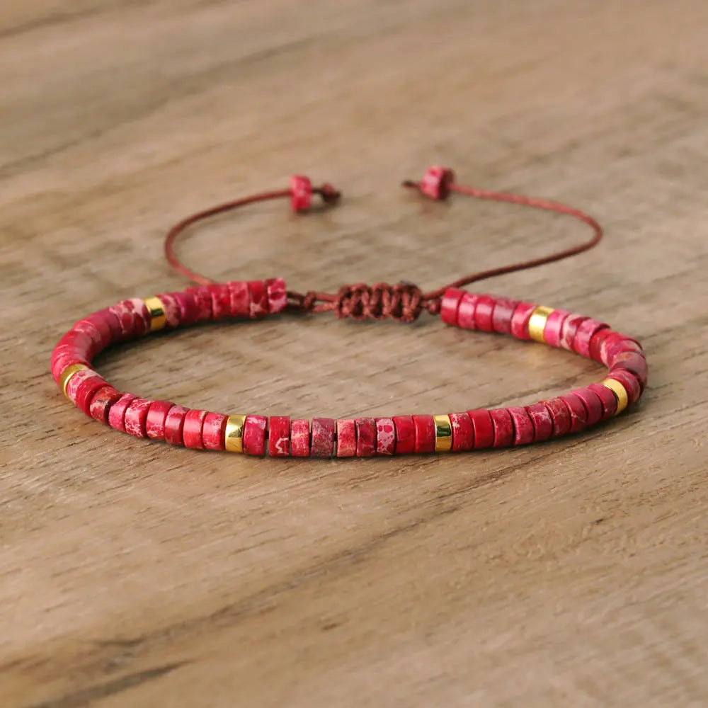 Boho Bliss Natural Stone Beaded Bracelet | Adjustable Gemstone Jewelry for Effortless Style