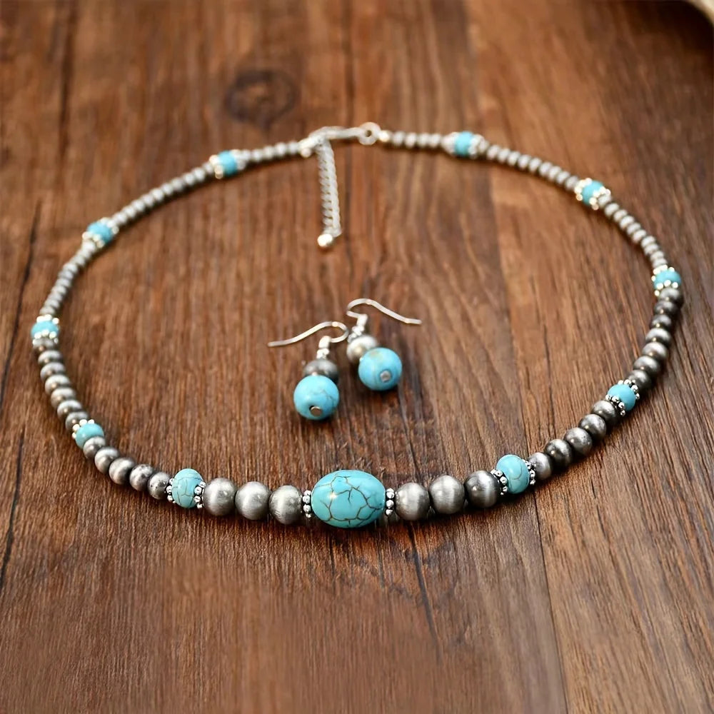 Boho Turquoise Pendant Necklace