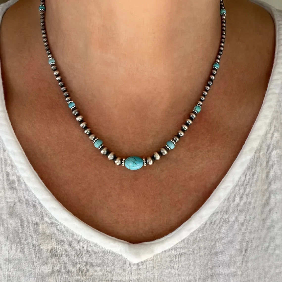 Boho Turquoise Pendant Necklace