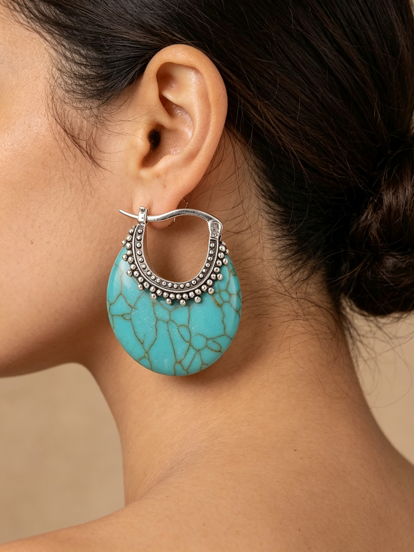 Boho Vintage Turquoise Drop Earrings | Elegant Charm Jewelry
