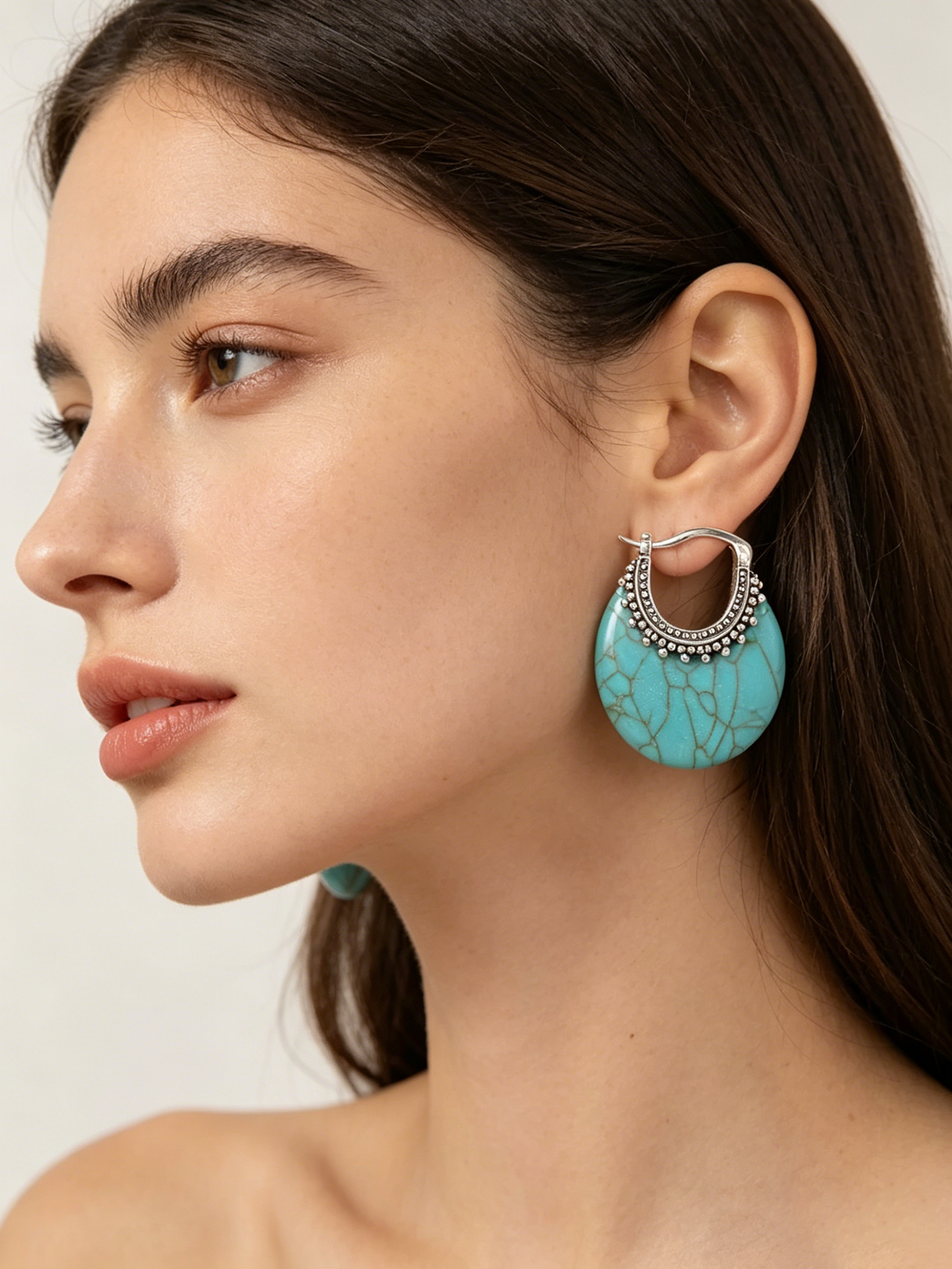 Boho Vintage Turquoise Drop Earrings | Elegant Charm Jewelry