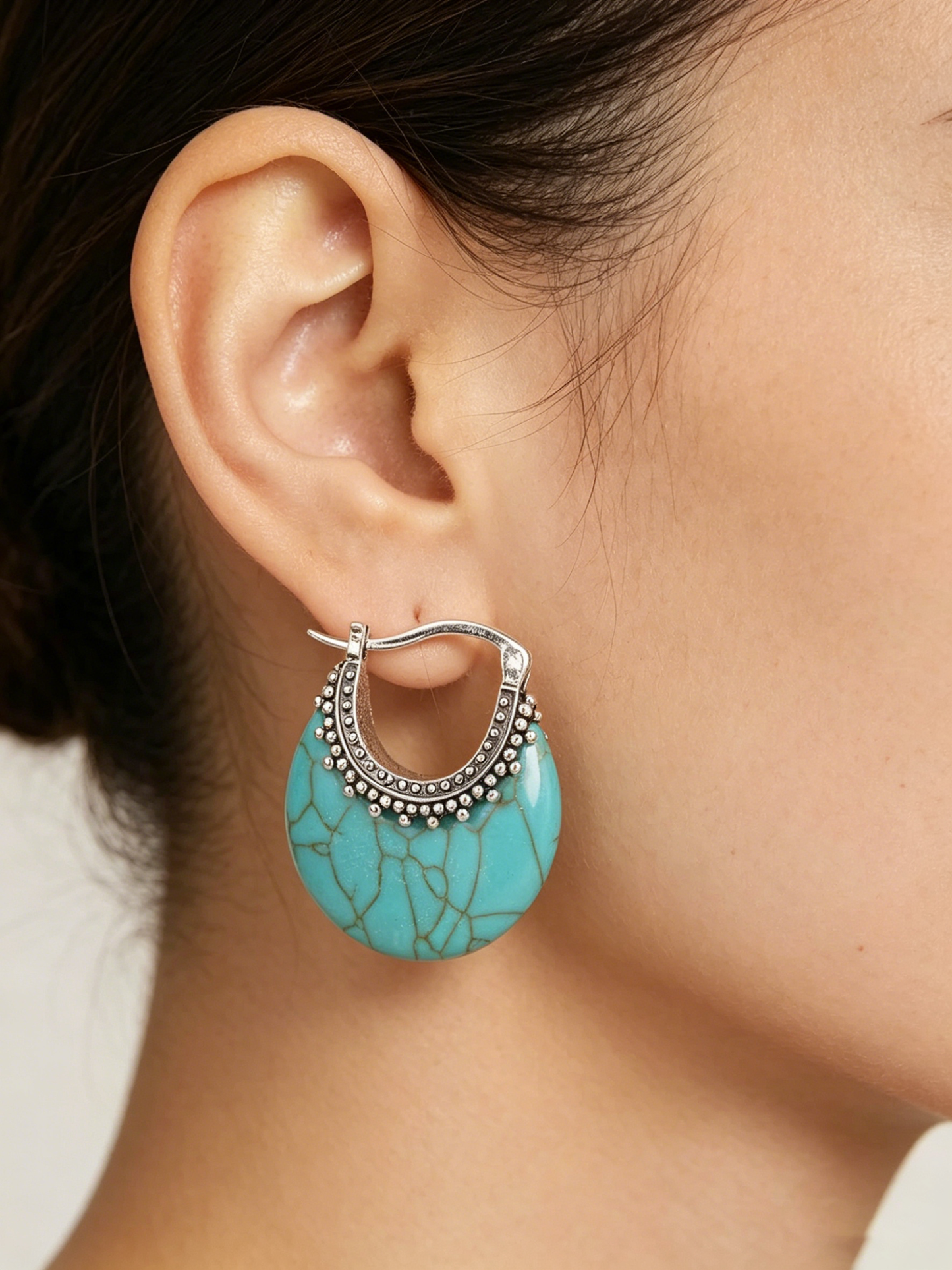 Boho Vintage Turquoise Drop Earrings | Elegant Charm Jewelry