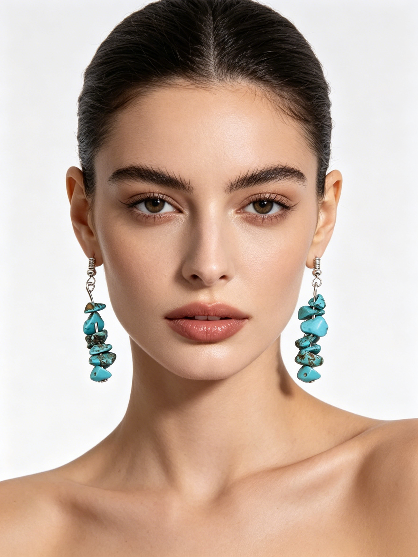Vintage Turquoise Drop Earrings | Boho Silver Dangle Jewelry