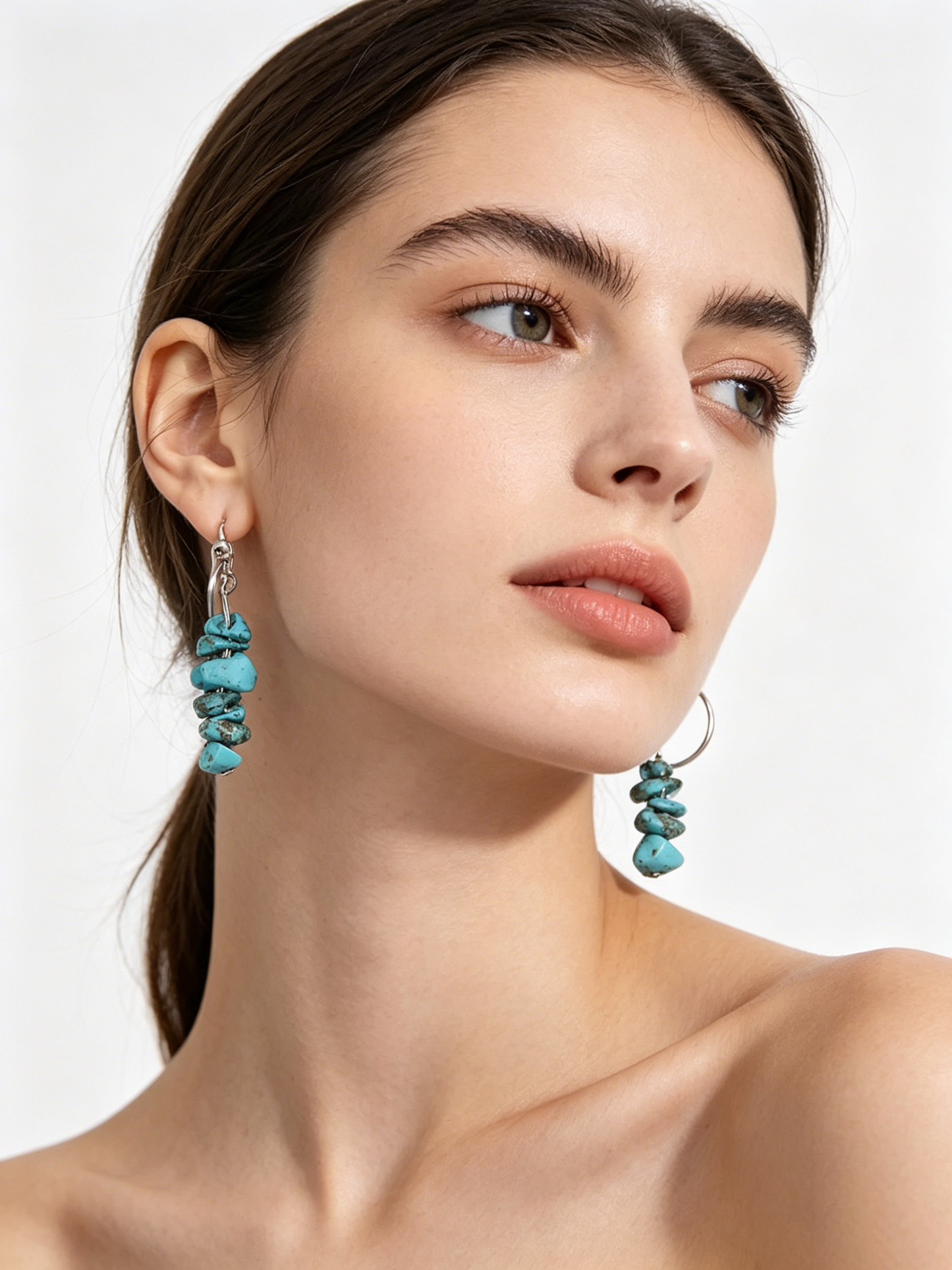 Vintage Turquoise Drop Earrings | Boho Silver Dangle Jewelry