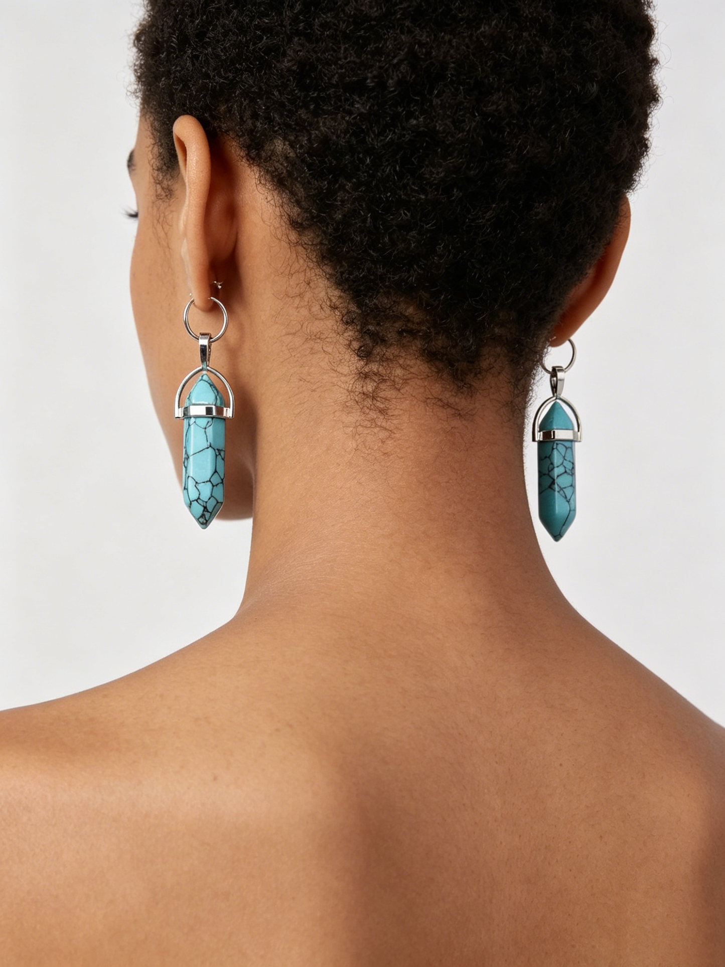 Vintage Turquoise Drop Earrings | Boho Silver Dangle Jewelry