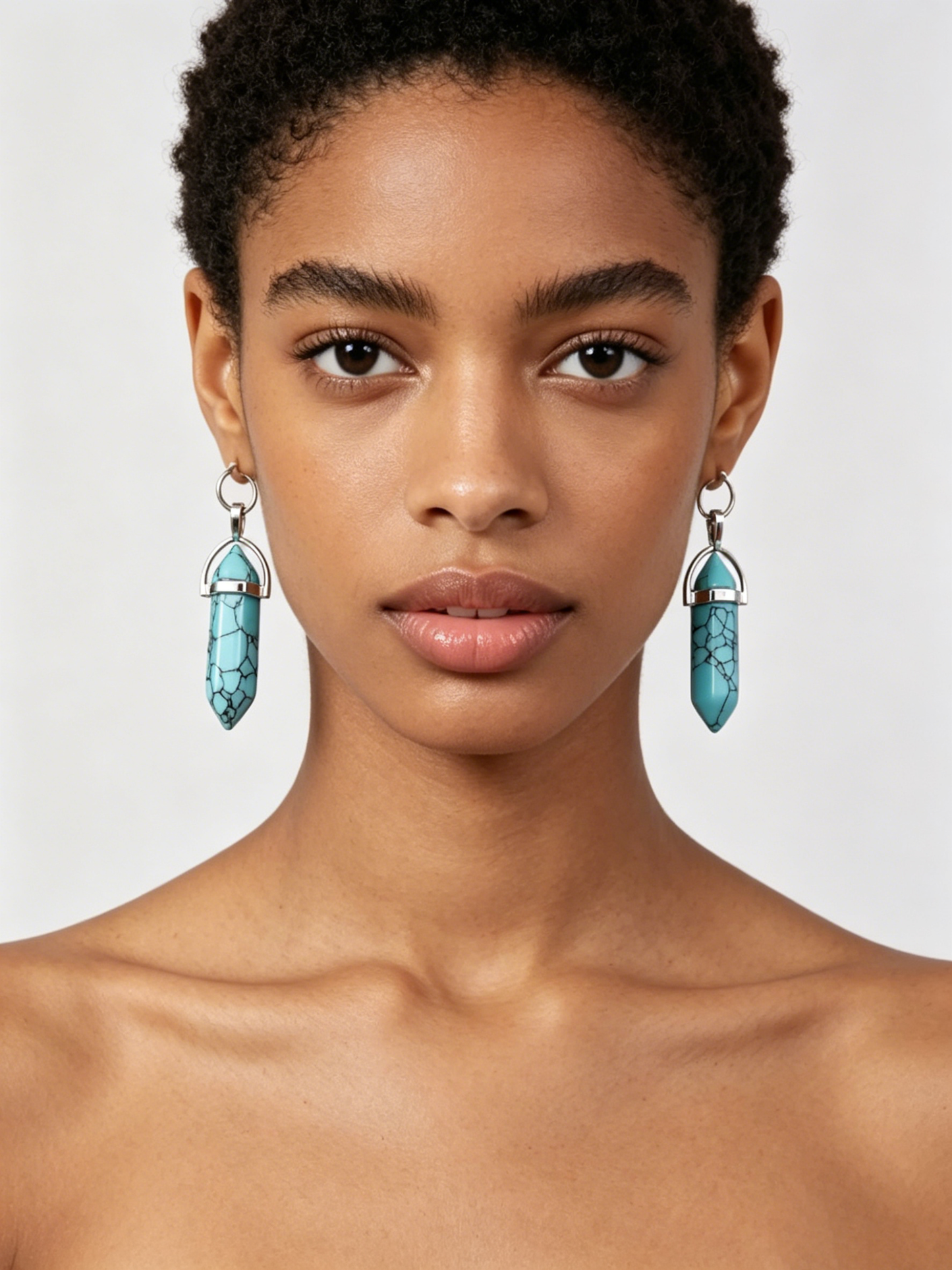 Vintage Turquoise Drop Earrings | Boho Silver Dangle Jewelry