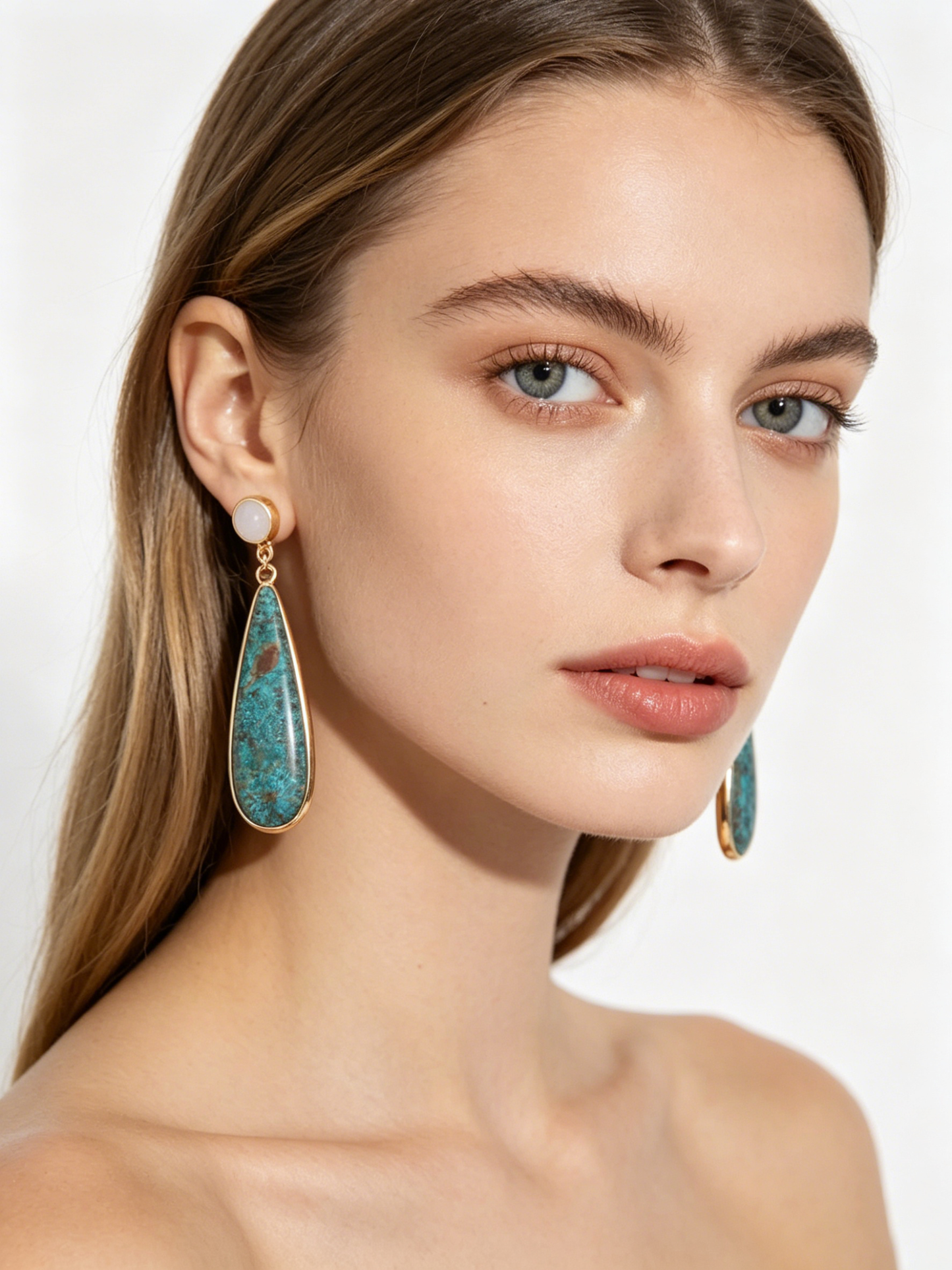 Turquoise Teardrop Earrings | Bohemian Vintage Dangle Earrings for Women