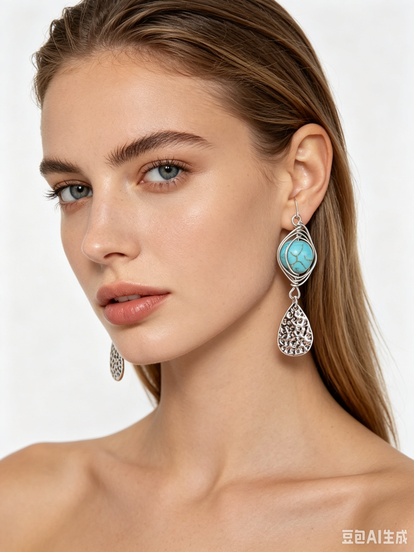 Bohemian Turquoise Dangle Earrings – Vintage Silver Plated Statement Jewelry for Women