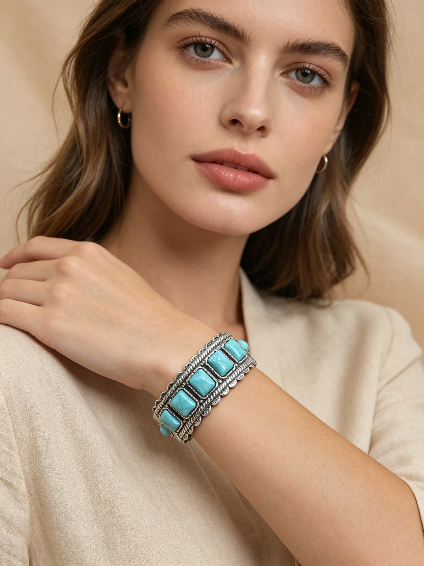 Desert Sky Turquoise Cuff Bracelet – Southwestern Boho Statement Jewelry