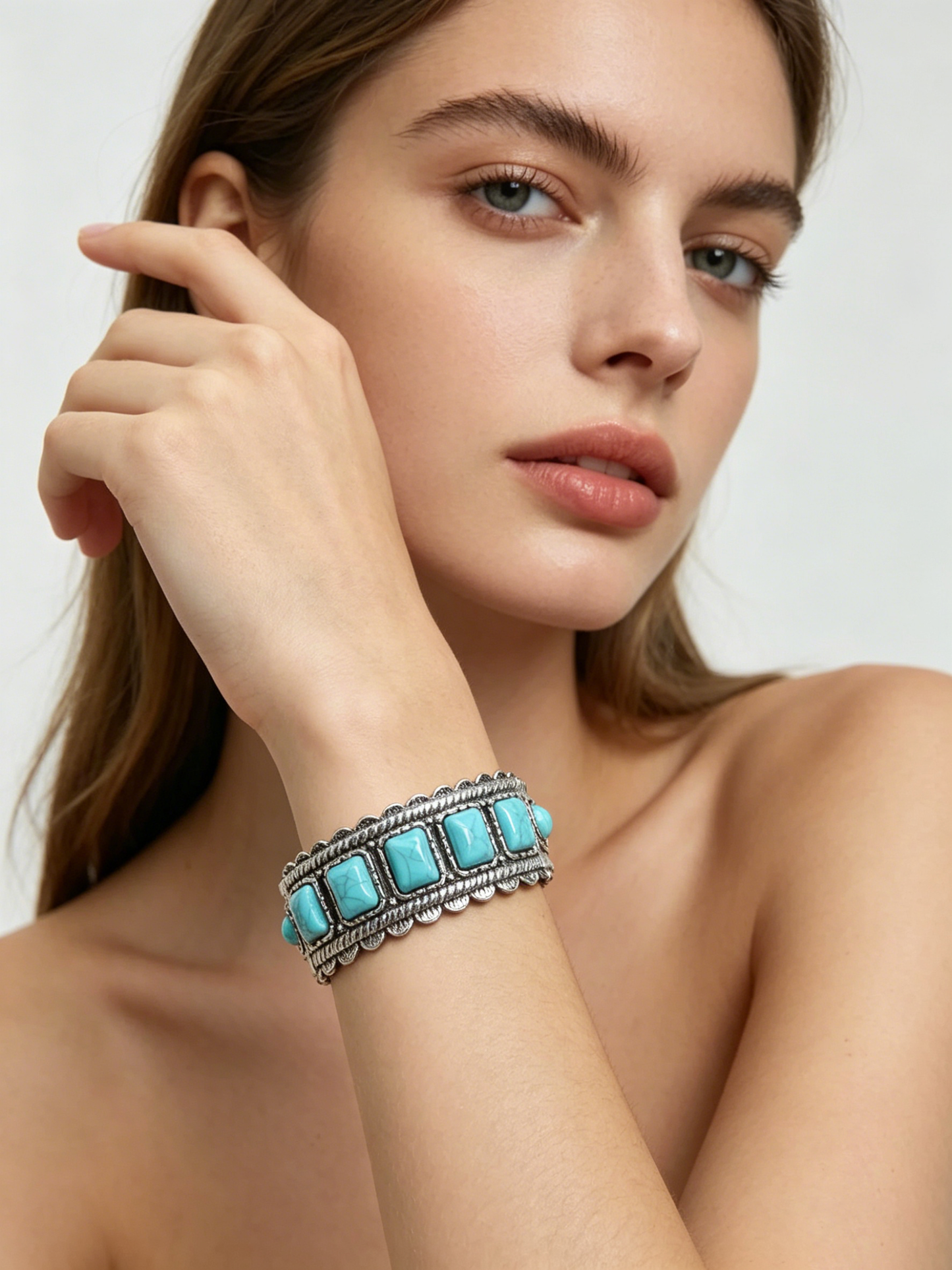 Desert Sky Turquoise Cuff Bracelet – Southwestern Boho Statement Jewelry