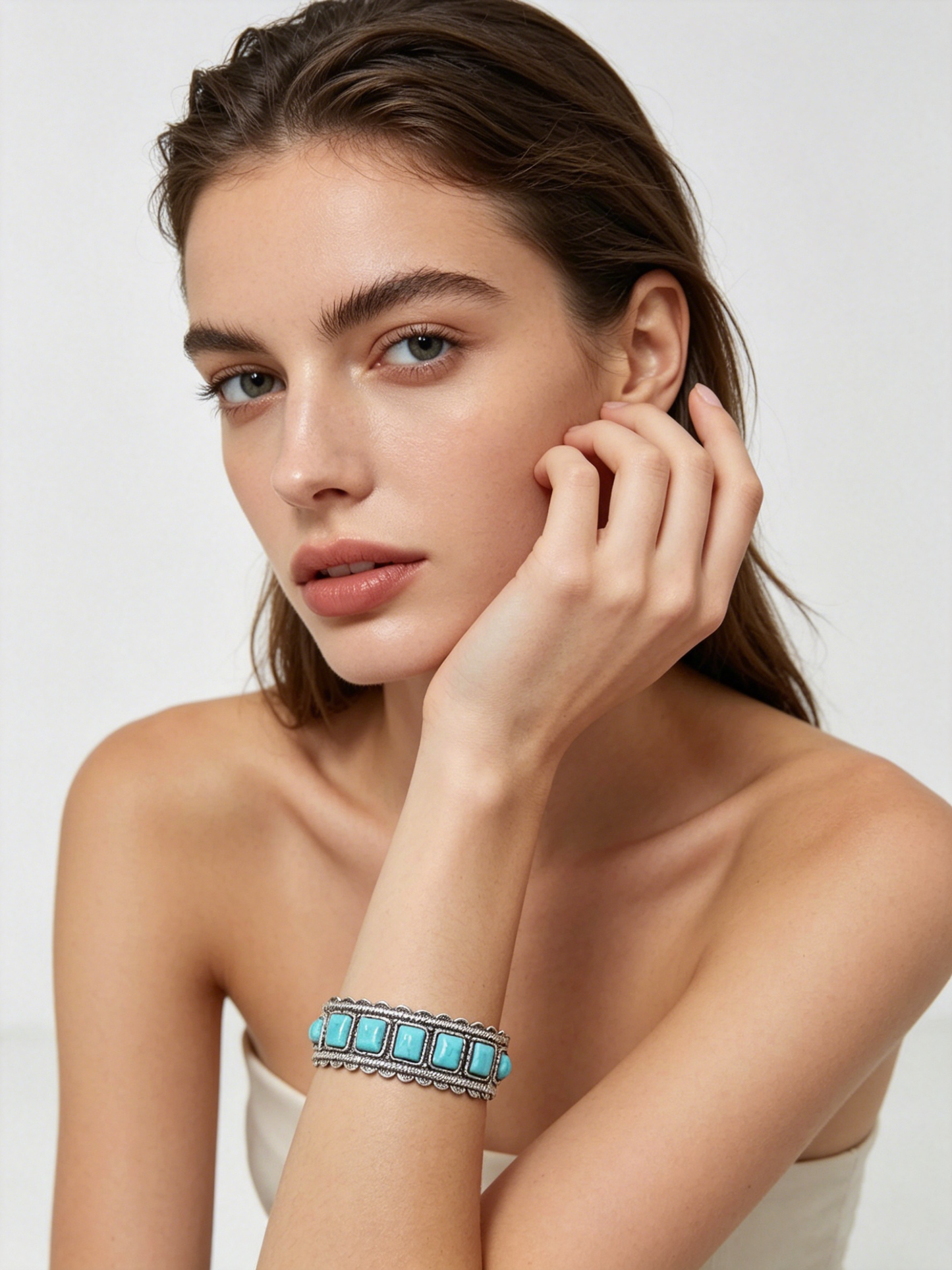 Desert Sky Turquoise Cuff Bracelet – Southwestern Boho Statement Jewelry