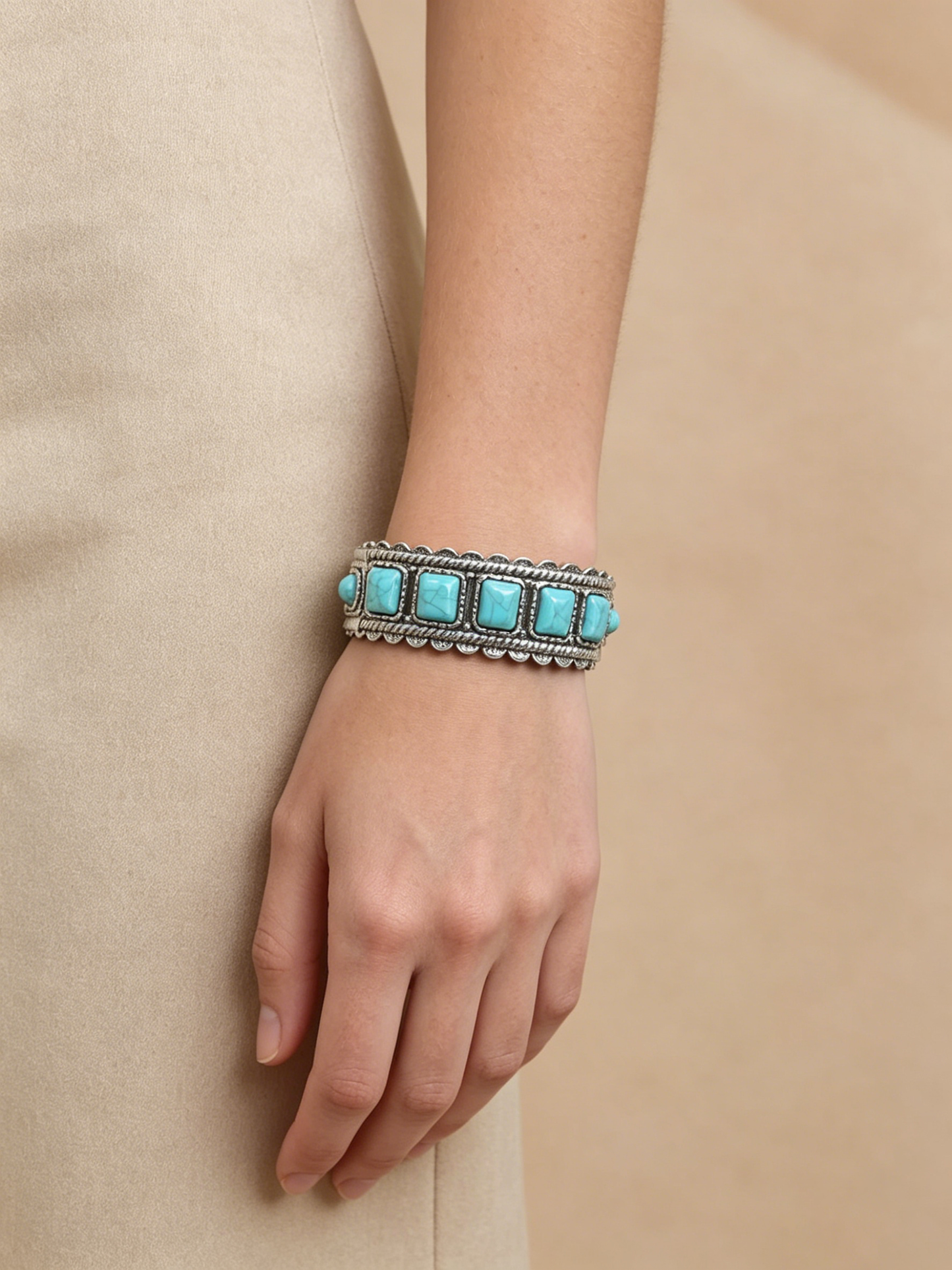 Desert Sky Turquoise Cuff Bracelet – Southwestern Boho Statement Jewelry